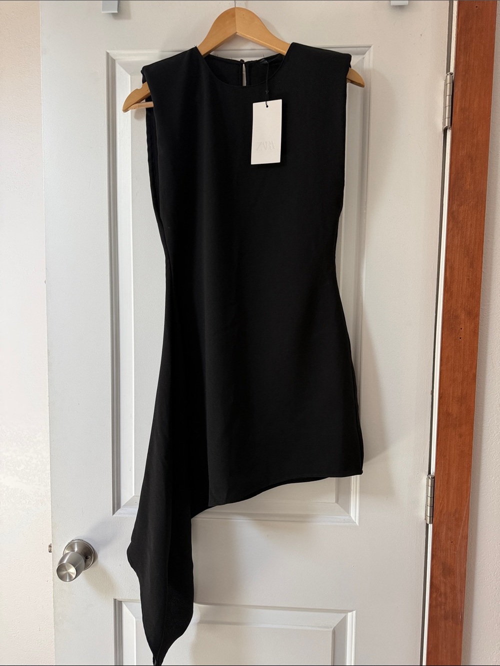 Zara Black Asymmetrical Mini Dress